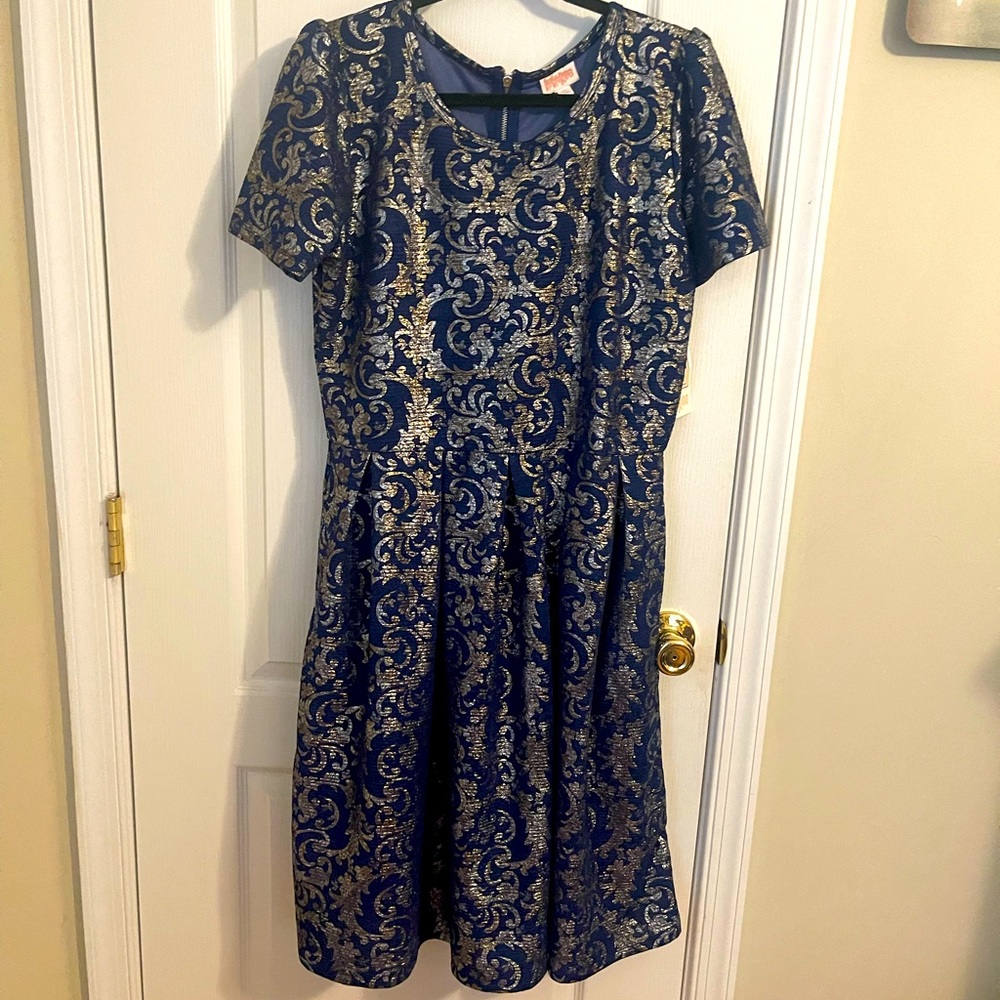 2XL dark blue dress with pockets